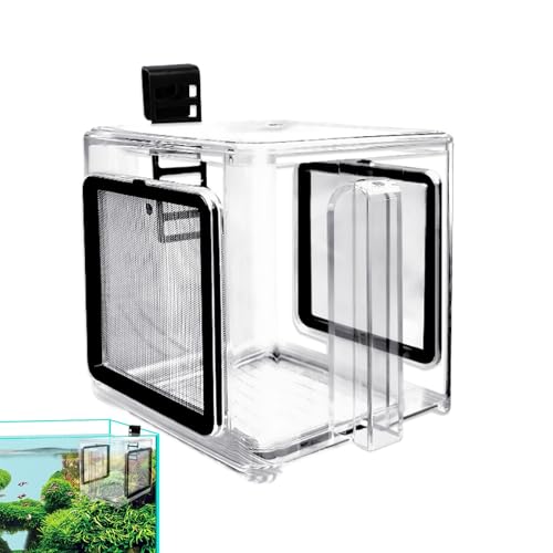 アクварリウムブリーダーボックス,掛け式水槽ハッチェリー タンク - エビ淡水海水孵化用アクリル仕切りハッチェリーインキュベーターアクセサリー隔離