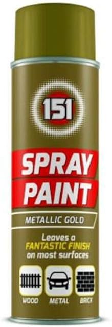 200ml High Grade Matt Gloss Household Spray Paint Can for Autos Wood Metal Plastic Graffiti (1, Metallic Gold)