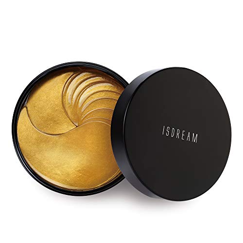 Gold Under Eye Mask Isdream Anti Aging Anti Wrinkle Under Eye Gel Pads Collagen Eye Mask for Dark Circles Under Eye Bags Removal with Hyaluronic Acid (30pairs)