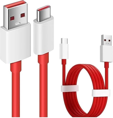 Image of 100 Watt Fast Charge USB-A to Type-C Cable Compatible with One Plus - 11, 11R, 10 Pro, 10R, 10T, 9RT, 9R, 8R, 8T, 6 /6T, 7 /7T, CE2 Lite 5G, CE 3 5G, and CE 3 Lite 1m High-Speed Charging Cable
