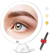 Fabuday 15X Magnifying Mirror with 3 Color Lighting, Upgraded 2023 Version Lighted Makeup Mirror ...