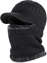 GALLY Winter Cap & Muffler Set for Men and Women | Knitted Balaclava Hat with Warm Neck Gaiter | Soft Woolen Winter Warmer for Cycling & Outdoor Use | Multicolour, Free Size