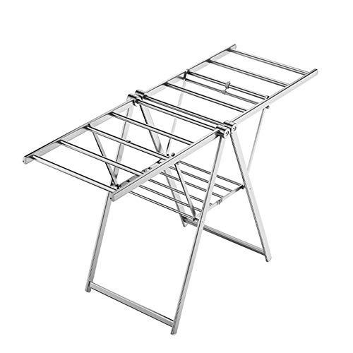 XiRah Tendedero Plegable para Ropa, tendedero de Metal, tendedero Que Ahorra Espacio, cómodo y Duradero, para Ropa, Pantalones, edredones, Zapatos, Calcetines, Secado (Plata)