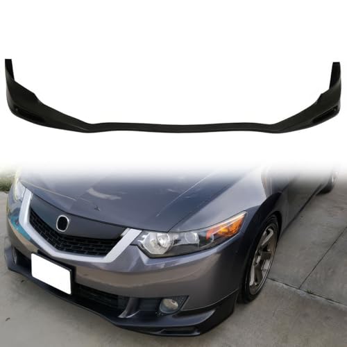 HYPER GLORY Front Bumper Lip Compatible with 2009-2010 Acura TSX, Unpainted Black JDM Style Polyurethane Front Lower Chin Spoiler Protector, 1 PC
