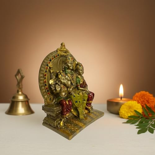 Image of Servdharm Resin Shiv Parivar Murti Idol 7.3 inch Shiva Parvati Ganesh God Idol Murti Statue God Idols Showpiece Figurine