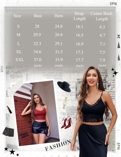 Image of Avidlove Lace Bralette for Women Spaghetti Strap Tank Top V Neck Slim Basic Camisoles,Pack of 2