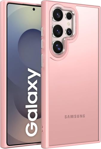 Image of DIZORO Polycarbonate Matte Case for Samsung S25 Ultra 5G Translucent Frosted Hard Back Phone Case Anti-Fingerprint Anti-Slip Shockproof Protective Case Cover for Samsung Galaxy S25 Ultra 5G Pink