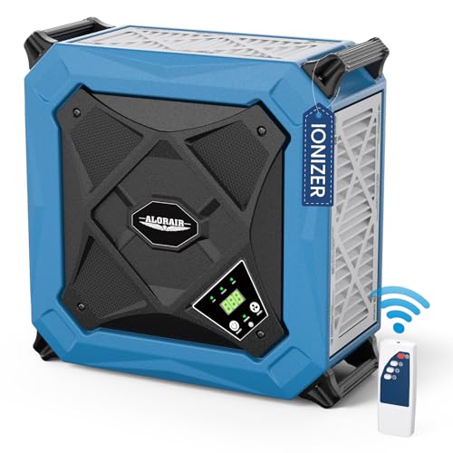 ALORAIR 270° Intake (780/1080 CFM) Hanging Air Filtration System Woodworking Built-In Ionizer with Remote Control & Strong Vortex Fan, Shop Dust Collector for Home, Garage, Work Shop, Purecare 1080IG