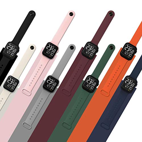 Y1 Pantalla en Forma de Corazón Reloj Deportivo Digital LED Reloj Electrónico para Niños Ser Querido Elegante Cómodo para Todas Las Ocasiones (Orange #36)