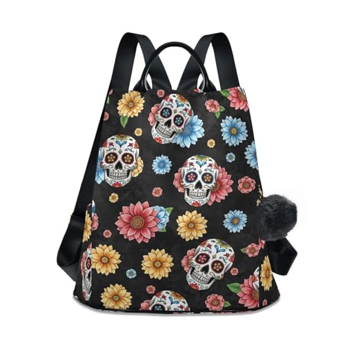 Sac à dos femme squelette à motif fleuri idéal pour les festivals et sorties
