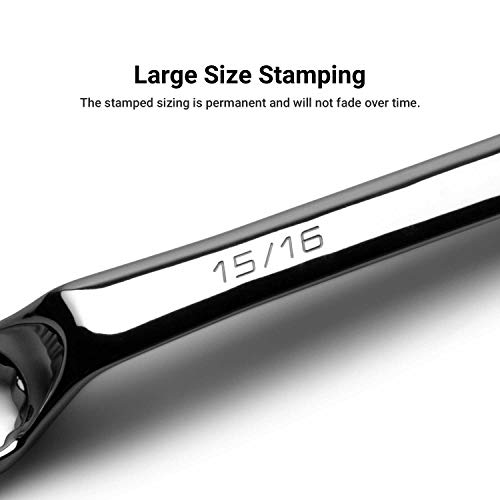 Image of Capri Tools 75-Degree Deep Offset Double Box End Wrench Set, 1 /4 to 1 in, SAE, 7-Piece with Heavy Duty Canvas Pouch