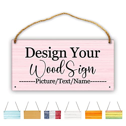 Personalized Rustic Wooden Sign, Custom Plaque Wall Hanging, Art Wood Board Sign for House...