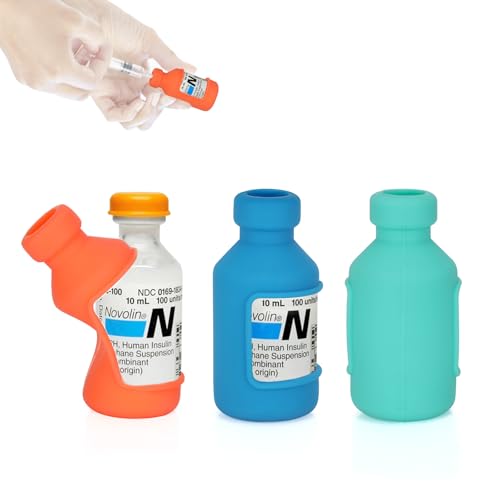YOUSHARES Insulin Vial Cover Insulin Bottle Protector - Silicone Protective Case for 10ml Short Insulin Vials Durable Vial Case Soft and Flexible Diabetes Vial Care