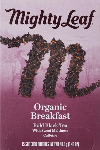 Mighty Leaf Tea Organic Breakfast Hand-Stiched Tea Bags, 15 ct