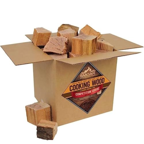 Smoak Firewood’s Cooking Wood Chunks (Competition Grade) USDA Certified for Smoking, Grilling or Barbequing (RED Oak 25-30lbs 1728 Cubic in.)
