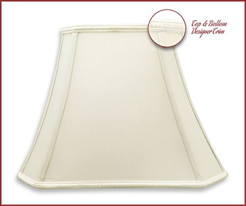 Image of Royal Designs Rectangle Bell w Cut Corners Designer Lamp Shade, White, (6.25 x 8) x (11 x 16)12