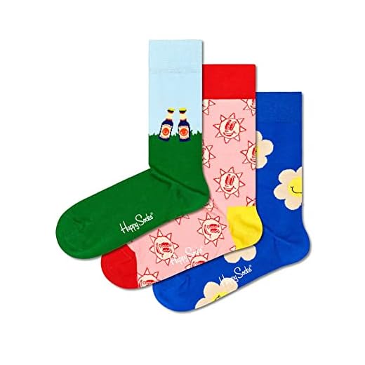 Happy Socks colorful and fun Socks for Men and Women 3-Pack Picnic Time Socks Gift Set Size 9-11