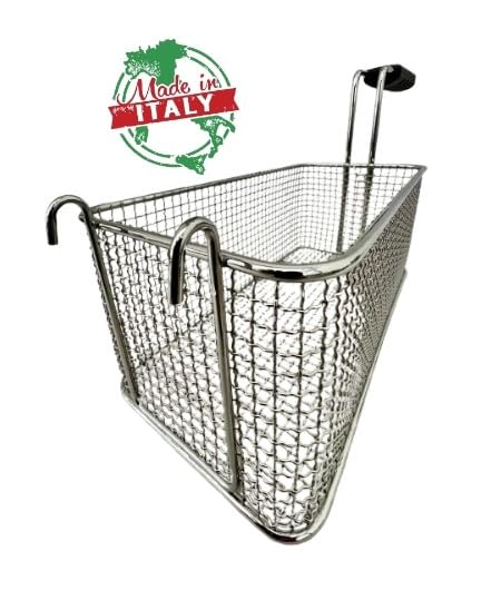 FCR0253 - CESTINO MADE IN ITALY PER FRIGGITRICE PROFESSIONALE MISURE 140X300X120H MM + GANCI IN ACCIAIO CROMATO CESTELLO FRIGGITRICE ACCIAIO