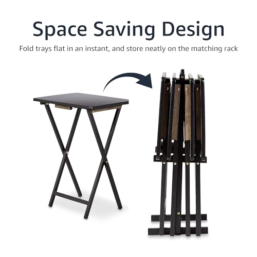 image for Amazon Basics Portable TV Dinner 4-Pack Rectangular Folding Tray Table