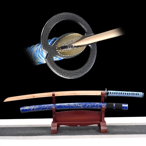 HJHUUA Katana Tradicional de Madera - Espadas samurái japonesas de bambú - Bokken Hecho a Mano para Regalos,Cosplay,Accesorios y Entrenamiento de Kendo - 103 cm