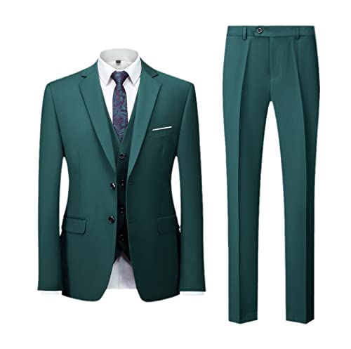 Costume 3 pièces homme pour silhouette élégante blazer deux boutons et pantalon vert L