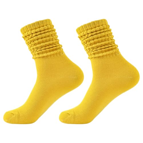 KAHDGSS Calcetines holgados para mujer, botas apiladas de los años 80 y 90, calcetines de punto holgados para invierno, hasta la rodilla, medias para botas para mujer, de punto de pantorrilla, tubo
