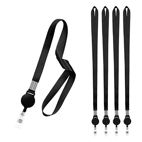 Fushing 5 pcs rouleaux rétractables porte-clés lanyards bande de sangle de cou pour porte-badges ID pour événement d'école de commerce