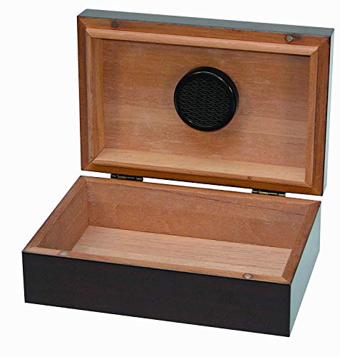 Quality Importers Trading Traveler 10 Mahogany Travel Humidor for 10 Cigars, SureSeal Lid Technology, 1 Round Humidifier, Mahogany Finish