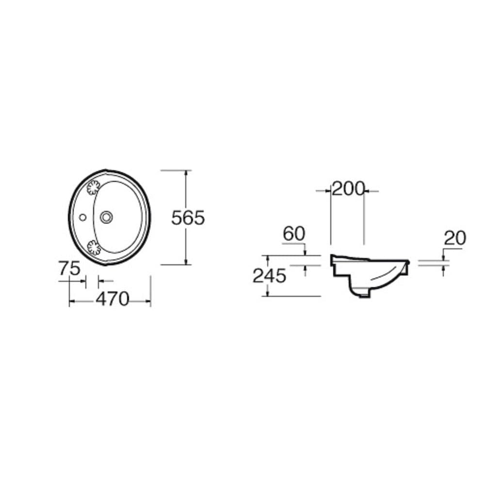 SANITANA GRLE2.10C0 GRECIA Lavabo Encastre