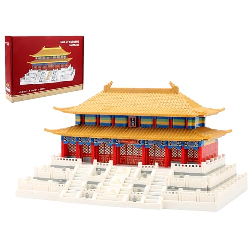 wriyvngs Famous Chinese Architecture Micro Building Blocks Set Hall of Supreme Harmony Collection Model for Display 2166PCS Creative Toy Building Sets for Adults and Kids Age 14+
