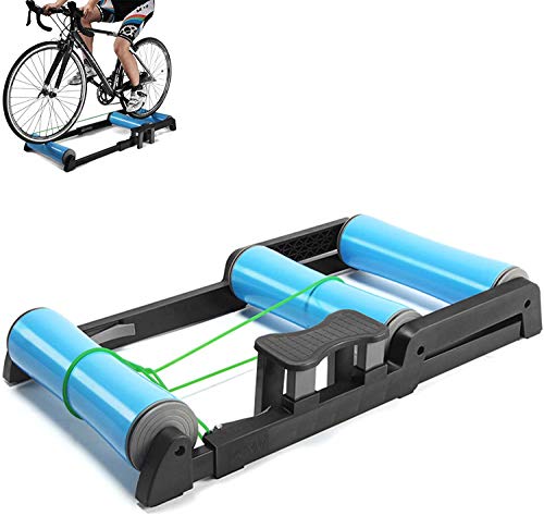KRXSOBNV, Entrenador de Bicicleta Plegable, Interior - Pedal Antideslizante for Entrenamiento de Ejercicios de Bicicleta en Interiores ，Rodillo de Entrenamiento para Bicicletas