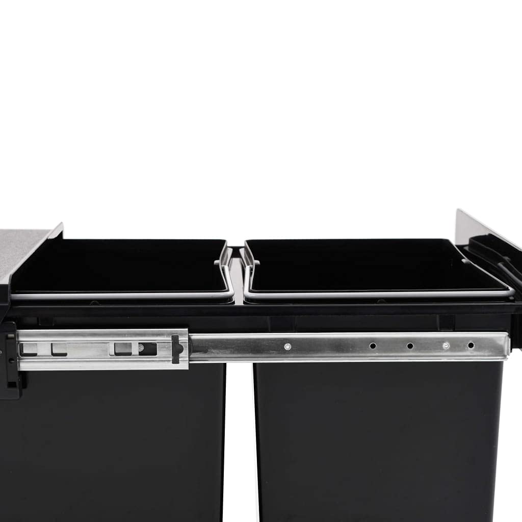 vidaXL Cubo de basura extraíble en armario de cocina cierre suave 20 L