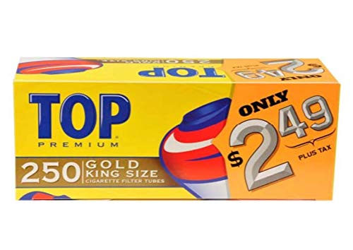 Top Gold Light RYO Cigarette Tubes - King Size - Pre-Priced - 250ct Box (4 Boxes)