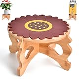 Edycur Drink Dispenser Stand, Beverage Dispenser Stand and Plant Stand, Fit Max 7.87 Inch Diameter of Glass Drink Dispenser, Plant Pot, Water Jugs, Water Pitcher and Containers, Natural Bamboo Wood