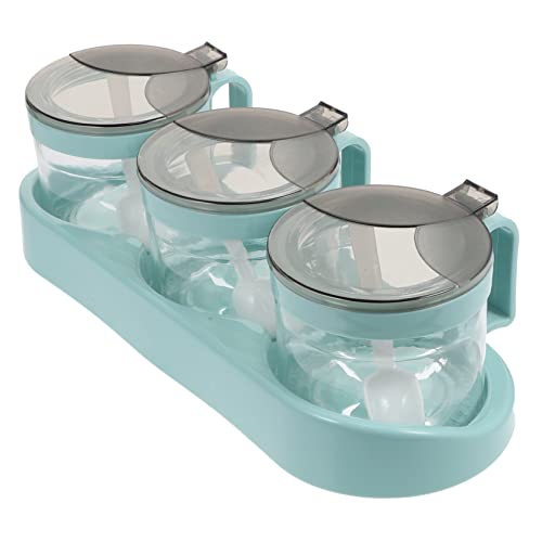 PRETYZOOM Airtight Glass Seasoning Box Spice Boxes for Kitchen Canister Organizer Handheld Condiment Jar Home Kitchenware