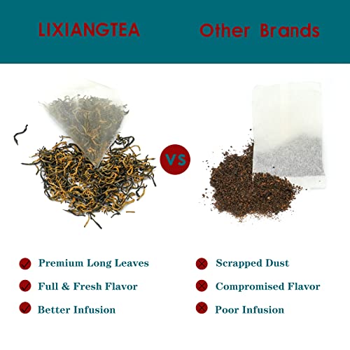 Lixiangtea Breakfast Black Tea | Whole Leaf Chinese Iced Tea|Gluten Free 25 Count Tea Bags | 4.4Oz/125G | Brew Hot Cold Tea #TOP4