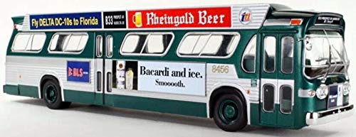 Iconic Replicas New York City Transit Authority Fishbowl Bus 1:43 Scale Green with ad Wings New in The Box