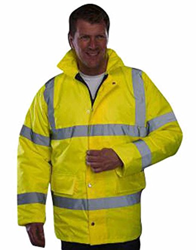 Parka de sécurité haute visibilité YOKO jaune fluo pour se protéger de la pluie fine