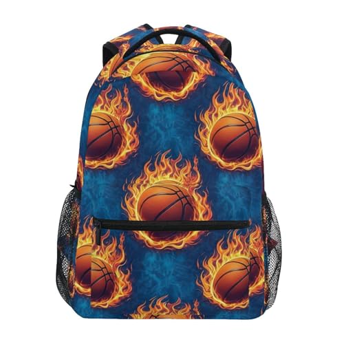 Kids' Backpack, Cool Basketballs Blue Lightweight Travel Backpack for Boys Girls Back to School Essentials,16 in