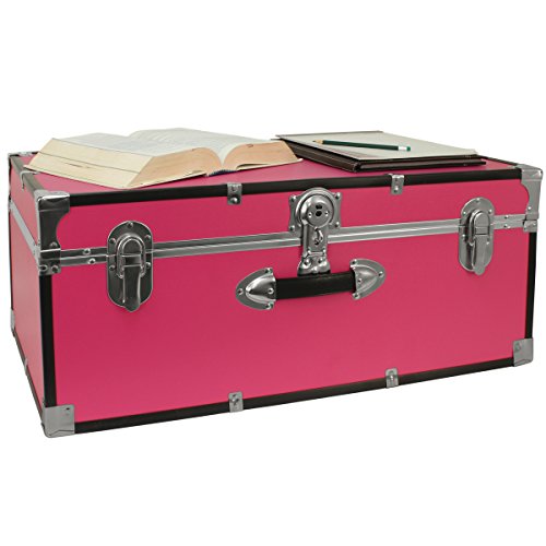 Seward Trunk College Dorm and Camp Storage Footlocker Trunk, Pink, 30-Inch (SWD5120-30)