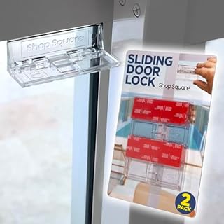 Sliding Door Locks – 2 Pack Childproof Safety Locks for Glass Doors & Windows – Strong Adhesive – Shop Square