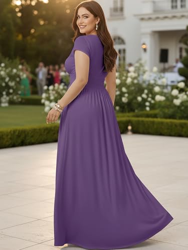 Image of KOH KOH Womens Sexy Cap Short Sleeve V-Neck Flowy Cocktail Gown