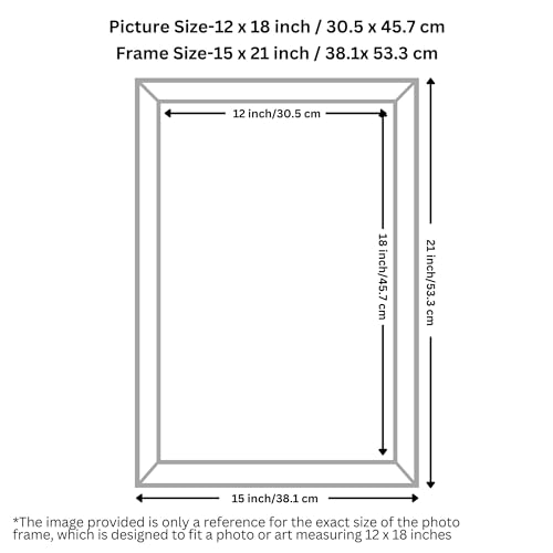 Image of FRAMEKALA Handmade Walnut Wooden Photo Frame, 12 x 18 inch Display to Showcase Artworks, Pictures, and Photos - Perfect for Wall, Home and Office Decor, A3 Size Display, Warm Walnut