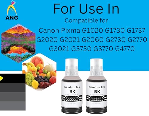 Image of ANG GI 71 Ink for Canon Printer G1020 G1730 G1737 G2020 G2021 G2060 G3020 G3730 G3770 G4770 (GI 71 Ink Black 2 Pcs)