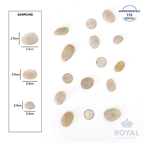 Image of River Rocks Decorative Ornamental Vase Filler 1 inch-1.5 inch Light Aquarium Gravel 5 lbs - Landscaping Pebbles for Indoor Plants, Fish Tank Gravel, Terrarium& Home Decor, DIY & Crafting - Royal Imports