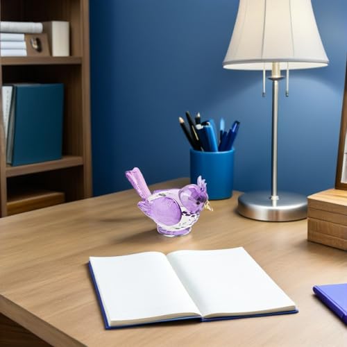 Statue d'oiseau en cristal de table violette pour maison moderne - 8