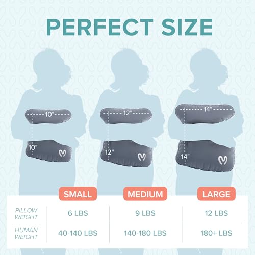 Calmier - 9 lb Sensory Weighted Pillow - Glass Bead Filled Hug Pillow - Ultra Plush Cozy Weight Sensory Pillows for Adults and Kids - Weighted Lap Pad (Light Gray - Minky, 9 LBS)