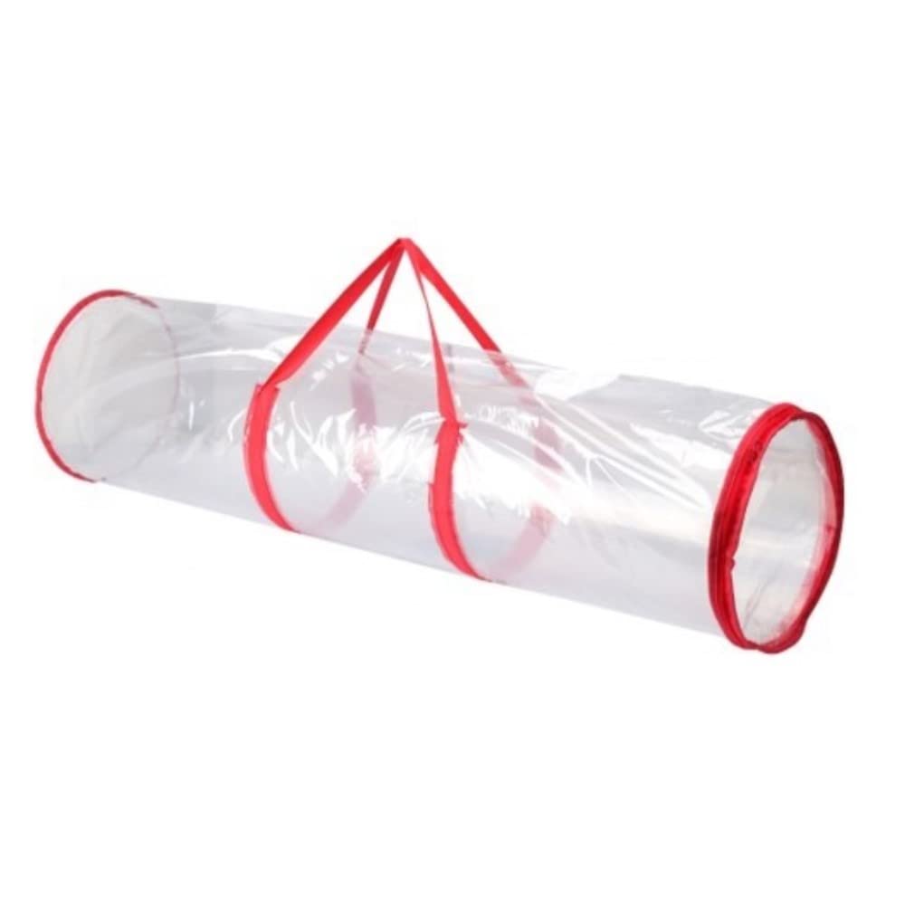Episent Brown Christmas Cylinder Gift Wrap Storage Bag - Wrapping Paper Organiser - Clear Gift Wrap Storage Bag - Organiser Xmas Christmas Tidy, Heavy Duty Material - 25.4 X 101.6Cm