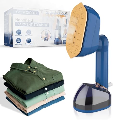 Garment Steamer for Home & Travel – 20s Heat-Up, 230ml Leak-Proof Tank, Fabric-Safe Clothes Steamer, Dual Precision Tip – Wrinkle Remover for Shirts, Dresses, Delicates & Upholstery | CAFAROS