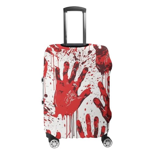 Bloody Handprints Luggage Cover, Washable Elastic Suitcase Cover Protector Fit 18-32 Inch Luggage4